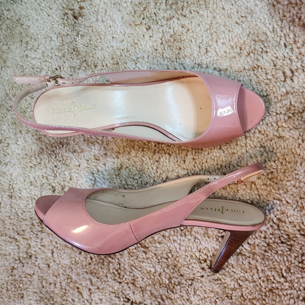 Cole Haan Powder Pink Shoes, Heeled Sandals, slingback